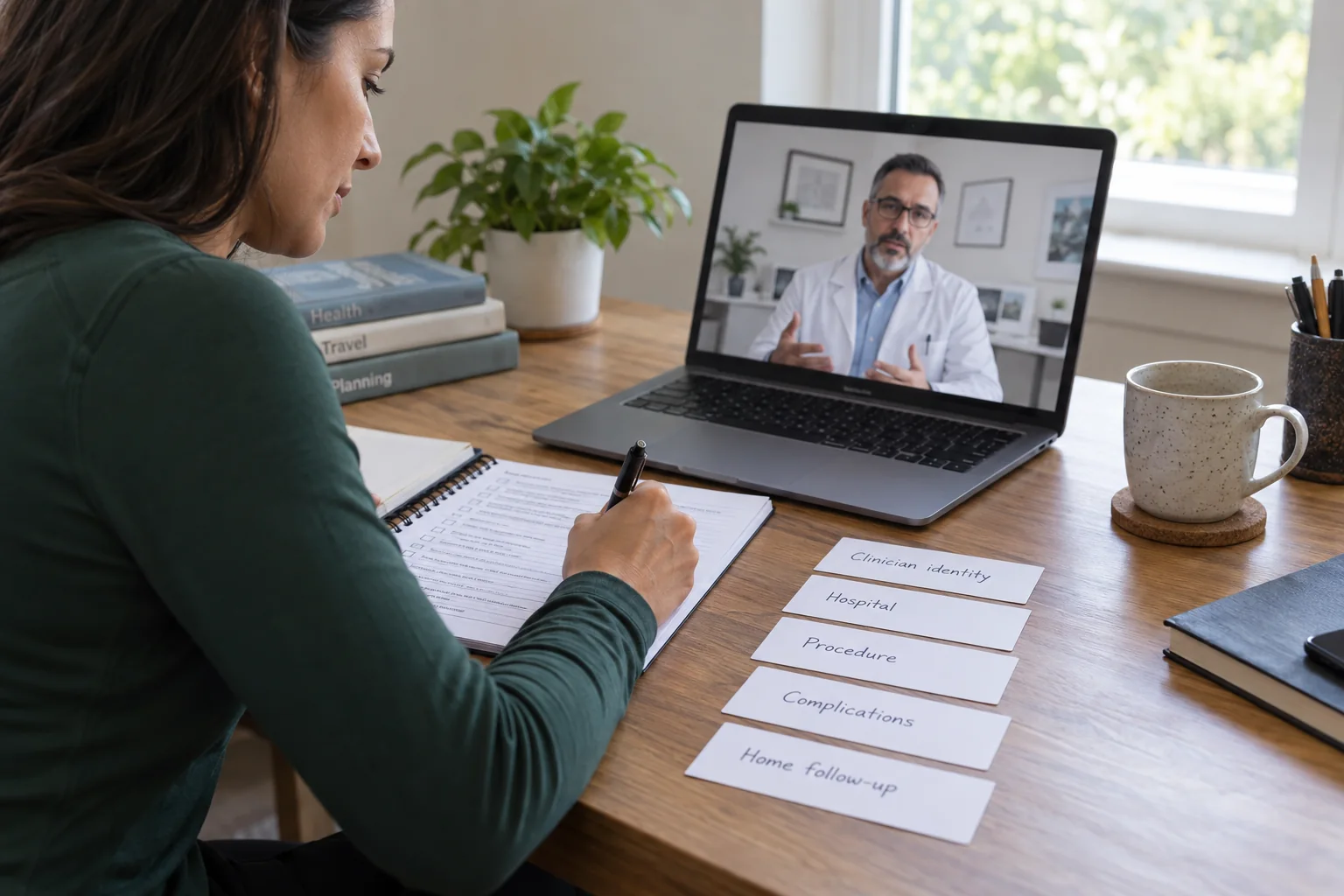Representative editorial image of the questions to put in writing before booking surgery abroad.