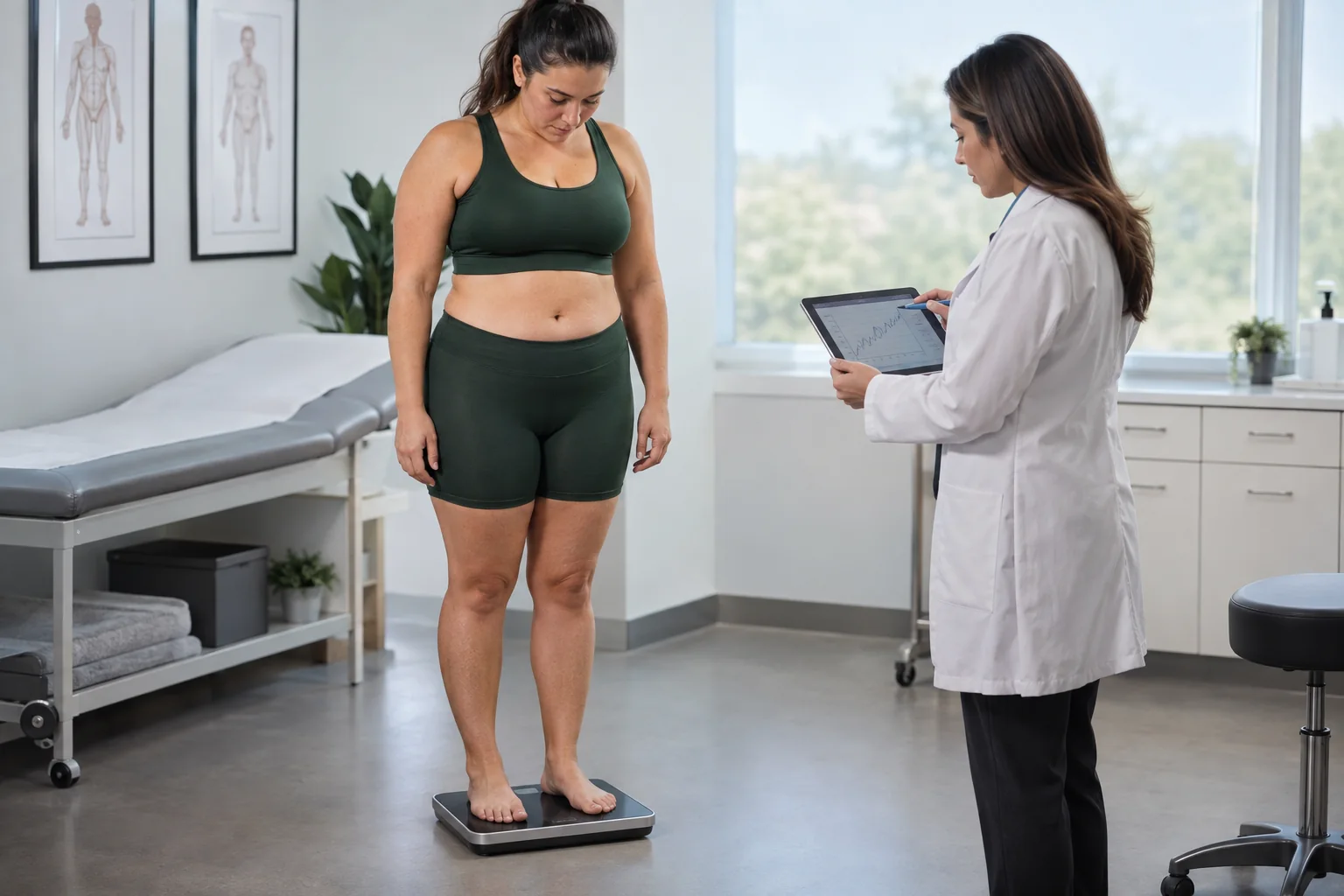 Weight stability is assessed as a trend over time; the relevant period depends on the clinical plan and local policy.